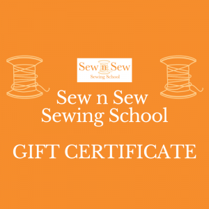 Sew n Sew Sewing School Gift Certificate